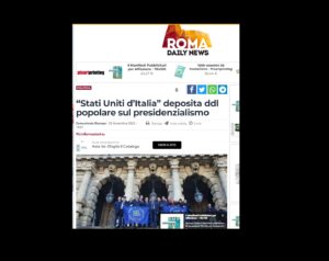 Roma Daily News (rassegna stampa) Stati Uniti di Italia deposita DDL
